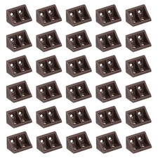 50Pcs Plastic Corner Braces, 90 Degree Furniture Angle Brackets, Brown