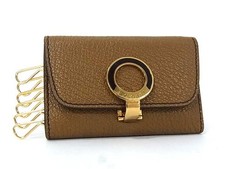 Bvlgari Leather 6-Key Case Brown FL1785