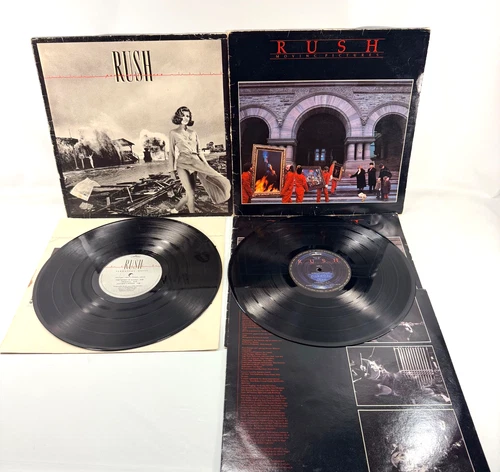 RUSH Moving Pictures SRM-1-4013 CRC 1981/Waves 1980 SRM-1-4001 Vinyl (Lot of 2)