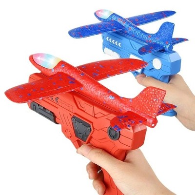 Flugzeugwerfer Spielzeug Schaumstoff Wurfgleiter Flugzeug mit Katapultpistole Spiel für Kinder