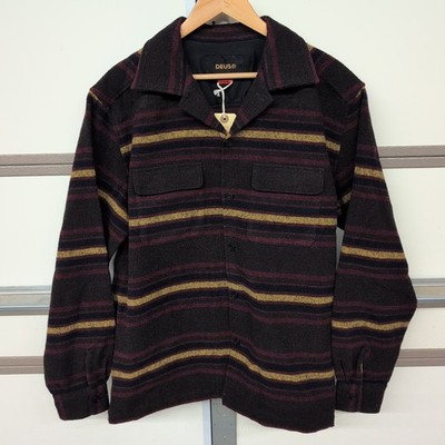 Deus Ex Machina Wool Moto Multi Stripe Shirt Mens - Size M - FREE SHIP!