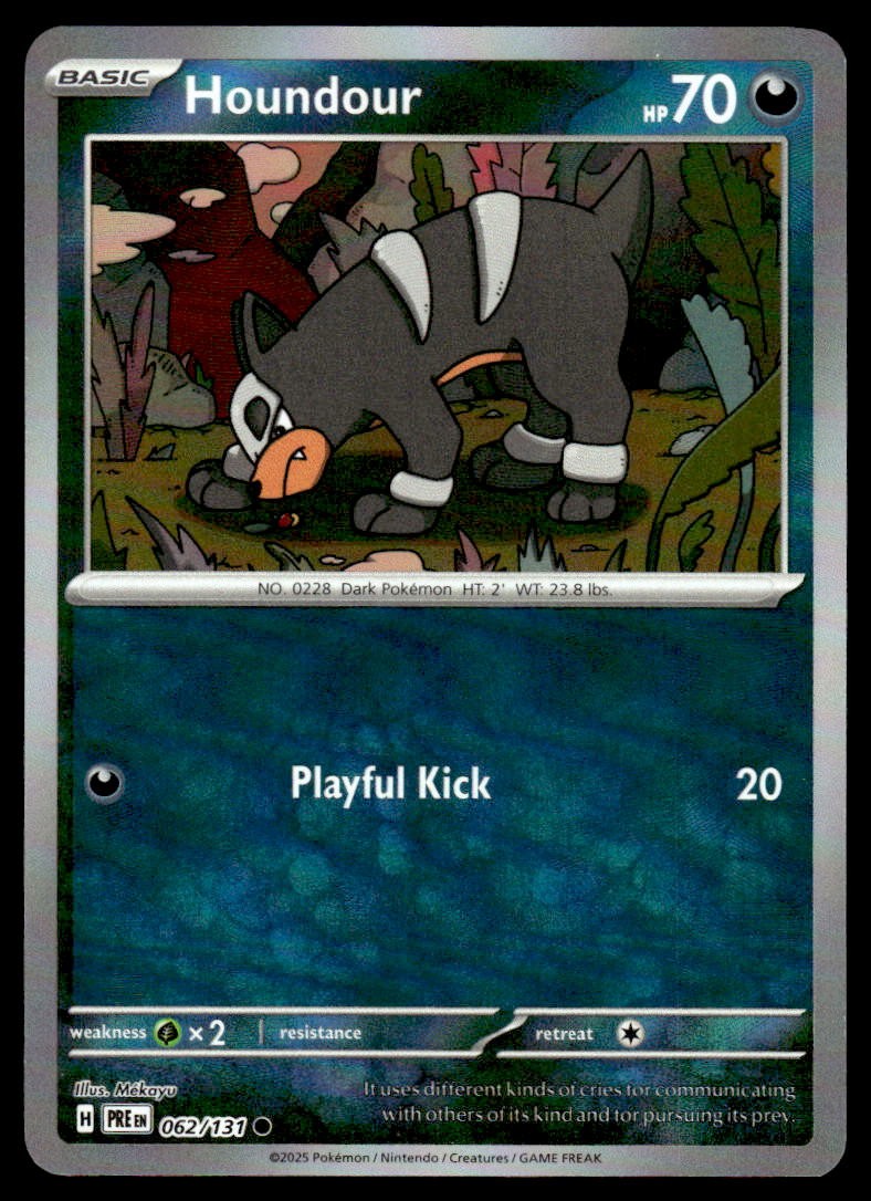 Pokemon TCG SV: Prismatic Evolutions #062/131 Houndour (Masterball) NM