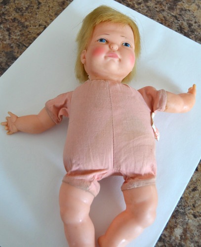 10” Vintage Ideal 1967 Newborn Thumbelina Baby Doll All Original Works Great
