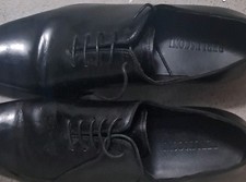 BERLUSCONI Men's Black Leather Oxford Dress Shoes EU 42 D121-BT15