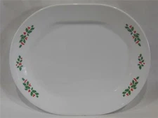 ❤️  CORELLE Christmas WINTER HOLLY Red Green SERVING PLATTER Entree Plate Tray