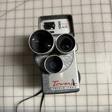 Vintage Tower Triple Lens Model -185 8 MM Movie Camera