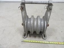 6" Sherman Reilly 3 Stringing Sheave Cable Block Pulley  Snatch Lineman Tool