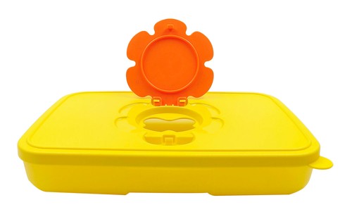 Tupperware Orange Yellow Plastic Rectangular Tissue Box Keeper Saver Server Set - Picture 12 of 20