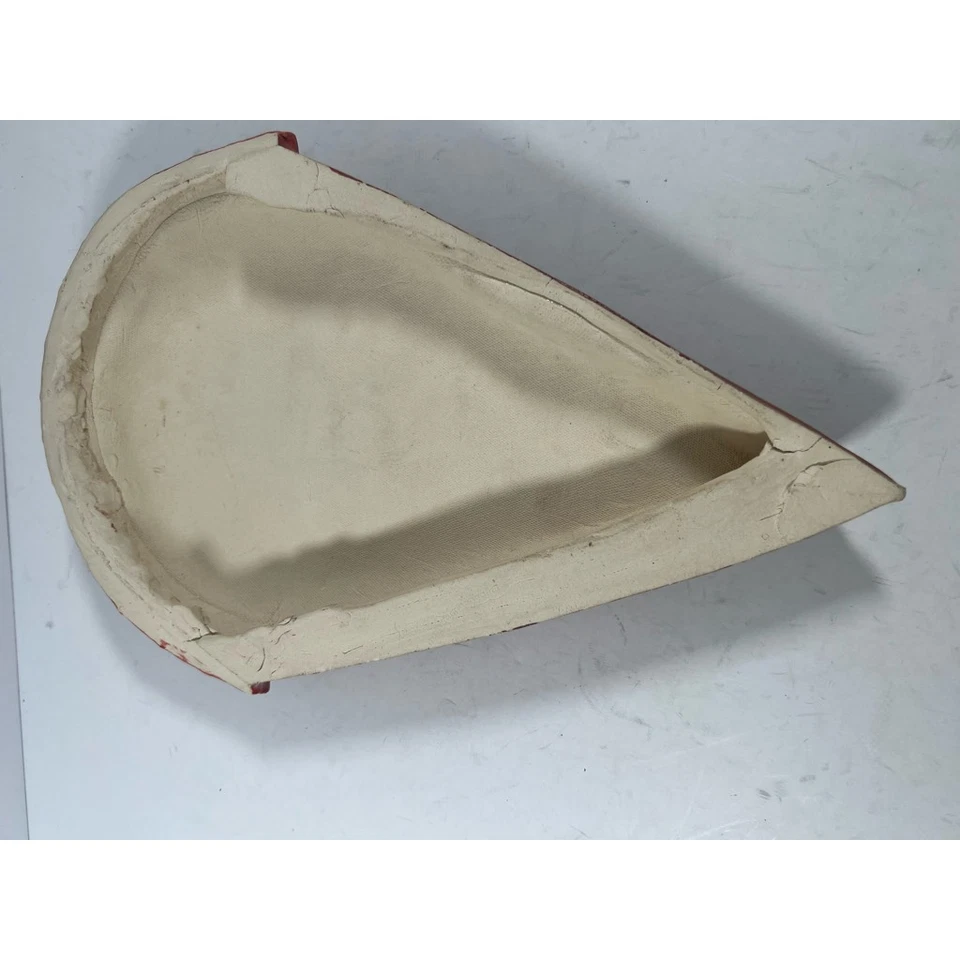 Stylized African Mask Wall Decor Hanging Red Ceramic Clay Glazed 14 In x 10 In - Image 2 of 4