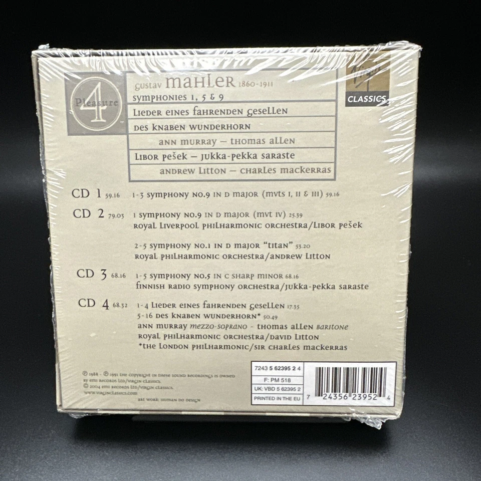 Mahler Symphonies 1,5,9, Murray Allen Litton Mackerras [Virgin 4 CD] SEALED - Image 3 of 4