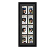 PSA Graded Card Frame Display Holds (8) Slabs Baseball, UV Protection (optional)