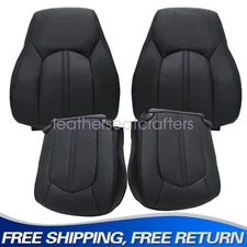 Driver & Passenger Bottom Top Seat Cover BLK Leather For Cadillac CTS 2008-2013