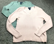 Lot of 2 Venezia Jeans Womens Sweaters Size 14/16 V-Neck Long Sleeve NWOT