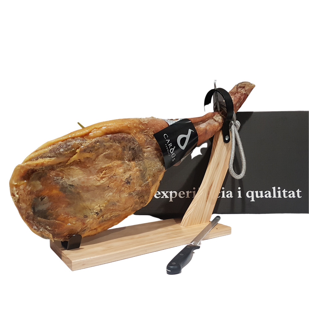 Prosciutto crudo spagnolo jamon serrano iberico dolce box con morsa e coltello *