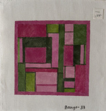 Rare Bango  33 Abstract Handpainted Needlepoint Canvas 18 Mesh 8x8 Mid Century