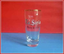 ancien verre biere La Siria brasserie Champenoise émaillé cannelé