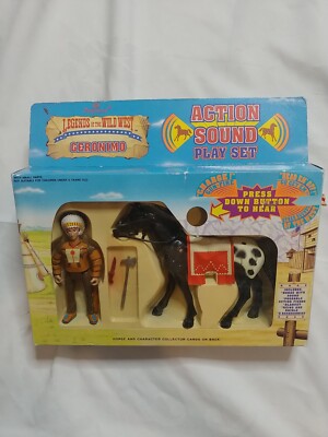RARE Vintage 1991 Geronimo & Pinto Horse Legends Of The Wild West Play Set