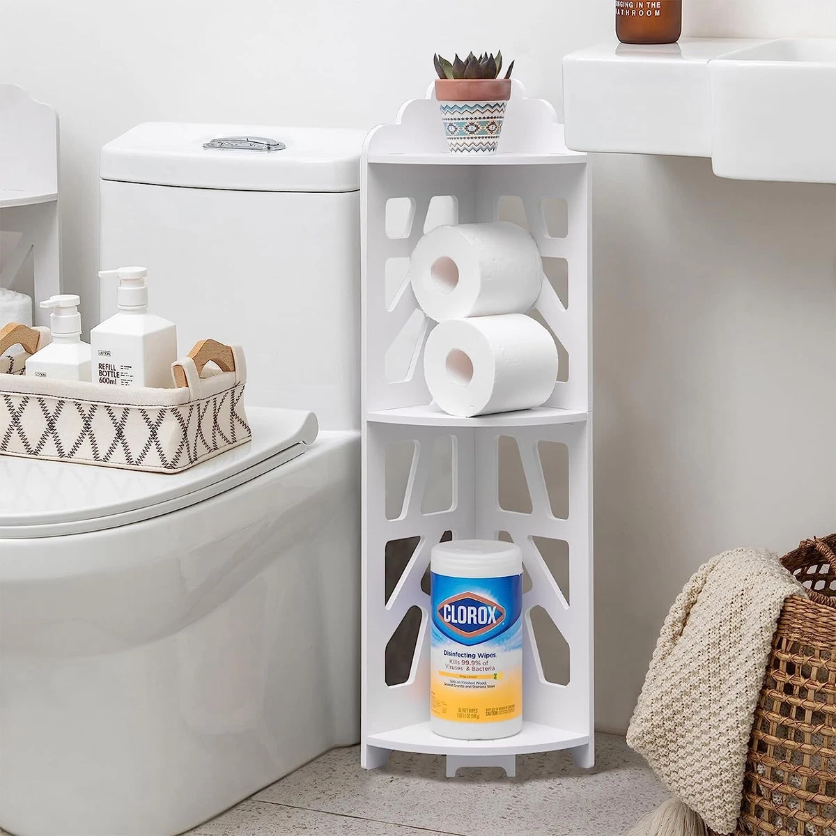 Corner Shelf Stand, vBathroom Storage Organizer Great for Small Bathrooms