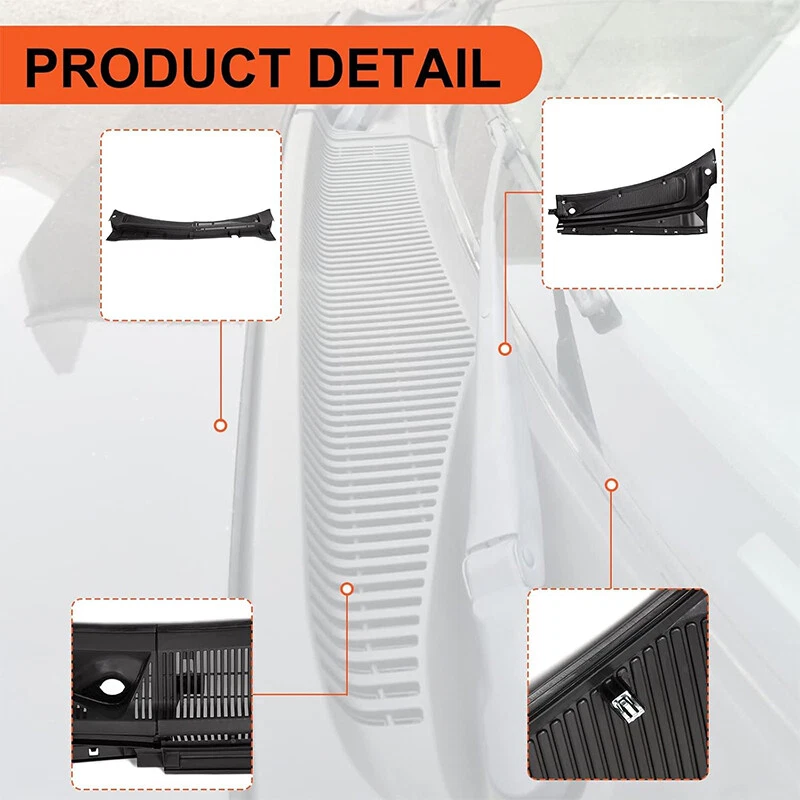 For 2011-2016 Super Duty Ford F250 F350 Pair Windshield Wiper Cowl Panel Grille Foto 4 de 4