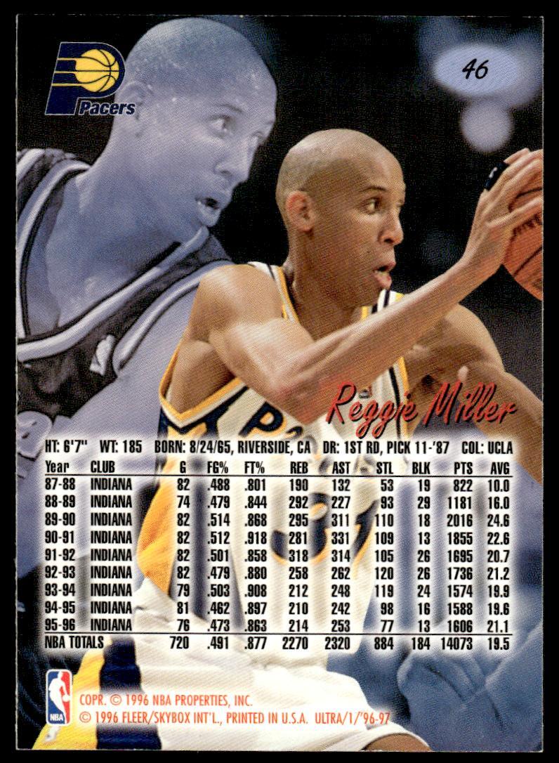 reggie miller 29枚セット 1996-97 Fleer Ultra Basketball - #46 - Reggie Miller