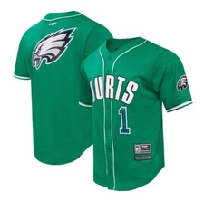 Jalen Hurts Philadelphia Eagles Pro Standard Mesh Baseball Button-Up T-Shirt 2XL