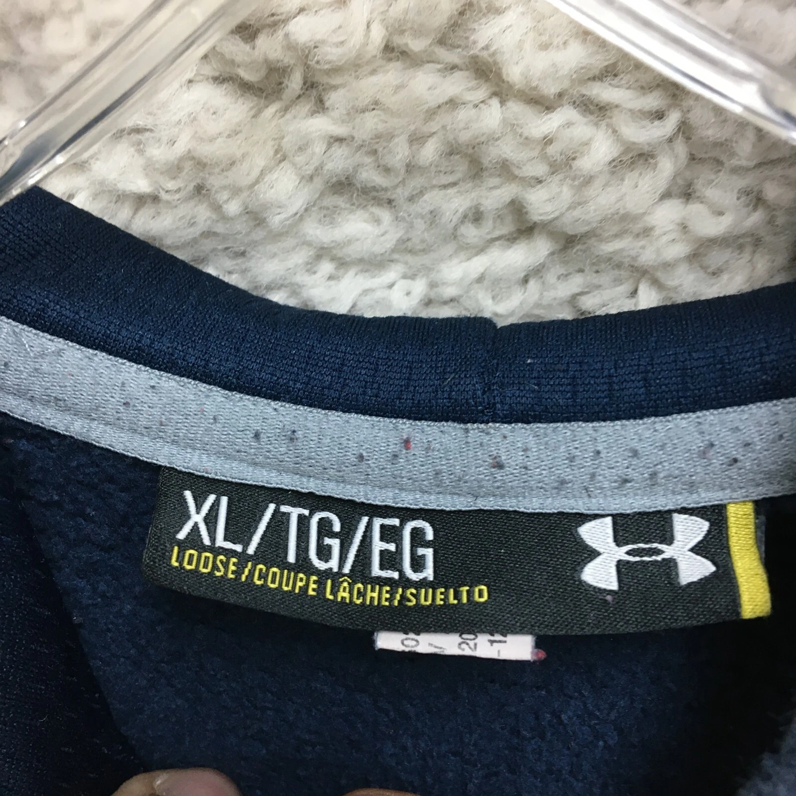 VETEMENTS Under Armour Maglione Extra Large Adulto Blu Felpa Sciolta Pullover Logo Uomo XL