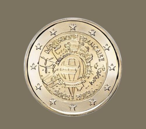 2 euros commémoratives UNC  FRANCE  2012 - 10 ans de l'Euro - Afbeelding 1 van 1