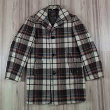 Vintage 50's Pendleton Wool Jacket Coat Plaid Quilted Lining Medium Old Money