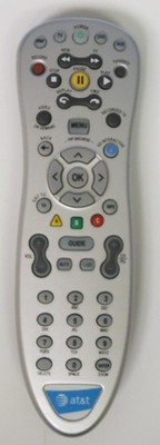AT&T U-Verse Remote Control Universal HD TV Infrared Point Anywhere SILVER Works