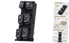 Master Power Window Switch Control Button, Front Left Driver Side, Compatible