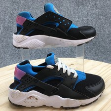 Nike Huarache Shoes Youth 4 Black Blue Pink DR0166-001 Running Sneakers Lace Up