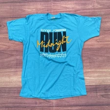 Vintage Brooks Midnight Run NYC Central Park NYE 1984 Teal Blue Mens Shirt Sz L