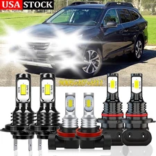 For Subaru Outback 2010-2014 White LED Headlight Bulbs High&Low Beam Fog Light
