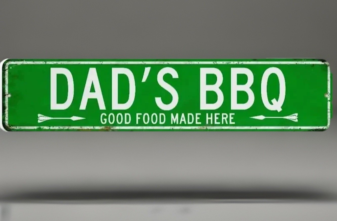 Dad's BBQ "Good Food Made Here" , 16x4 Inch Rustic NEW -Great for Fathers Day
