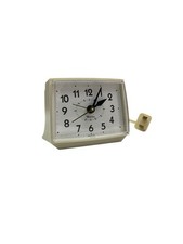 Westclock Alarm Clock, E54/55, Ivory Color, Made In USA. Tested, Working. Elec.