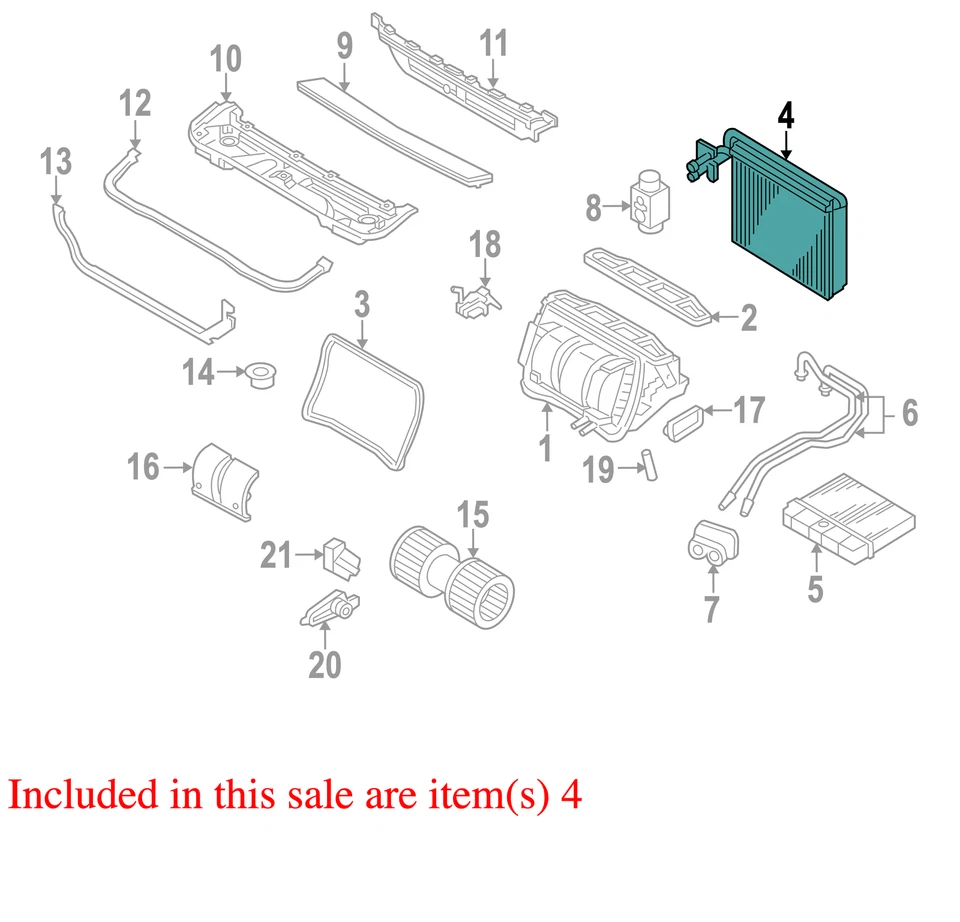 BMW X3 2005 núcleo evaporador aire acondicionado 64119135744 - OEM usado, ¡excelente estado! Foto 2 de 4