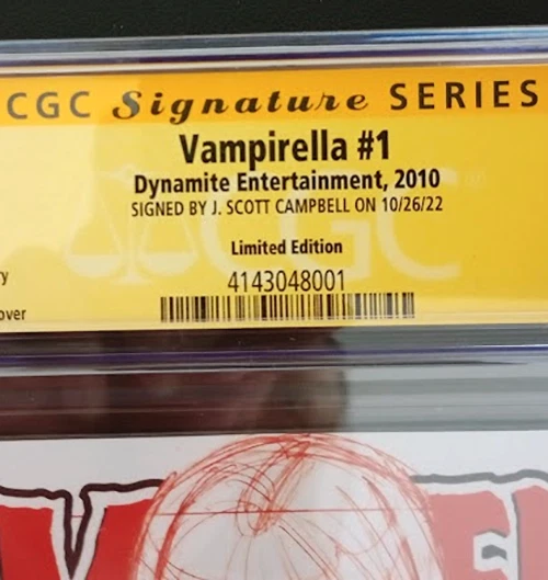 VAMPIRELLA #1 SIGNED CGC 9.8 *RARE* 1ST DYNAMITE APP VAMPIRELLA RED SKETCH VAR - Image 4 of 4
