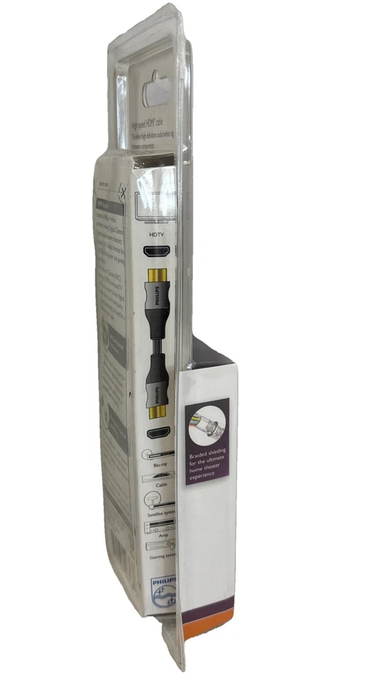 Philips 550 Series 10.2 High Speed HDMI Cable 6Ft 1.8m Full HD 1080p/3D 24k Gold - Image 4 of 4