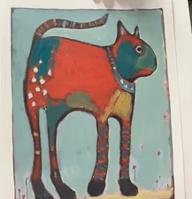 Original Cat One of a Kind Hand Painted Acrylics 8x10 image by fran hahn