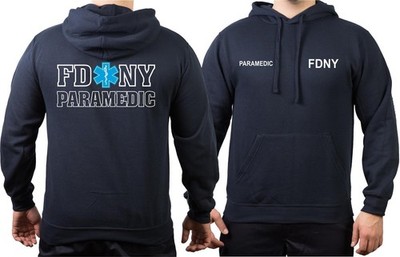Hoodie navy, New York City Fire Dept. Paramedic, Star of Life