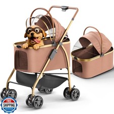 Pet Stroller for Small Medium Dogs and Cats   2-in-1 Detachable Carrier, Zipp