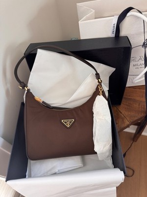 NEW W/ tags,bag Prada Re-Edition 2005 Re-Nylon and Saffiano mini bag Burnt Brown