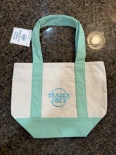 Trader Joe's Pastel Mini Canvas Tote Bags 2025 LIMITED EDITION NWT Mint