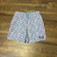 New Vineyard Vines Swim Trunks Boys XL Fish Print Mesh Lined Chappy Shorts