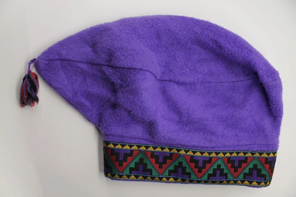 Vintage turtle fur jester snowboard cap purple fleece patterned headband area