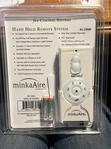 MinkaAire RC1000 Remote Control for Six Speed DC Ceiling Fan - White - Picture 4 of 4