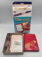 ✏️ Milton Bradley Vintage 1988 WIN, LOSE, OR DRAW JUNIOR Travel / Road Trip Game