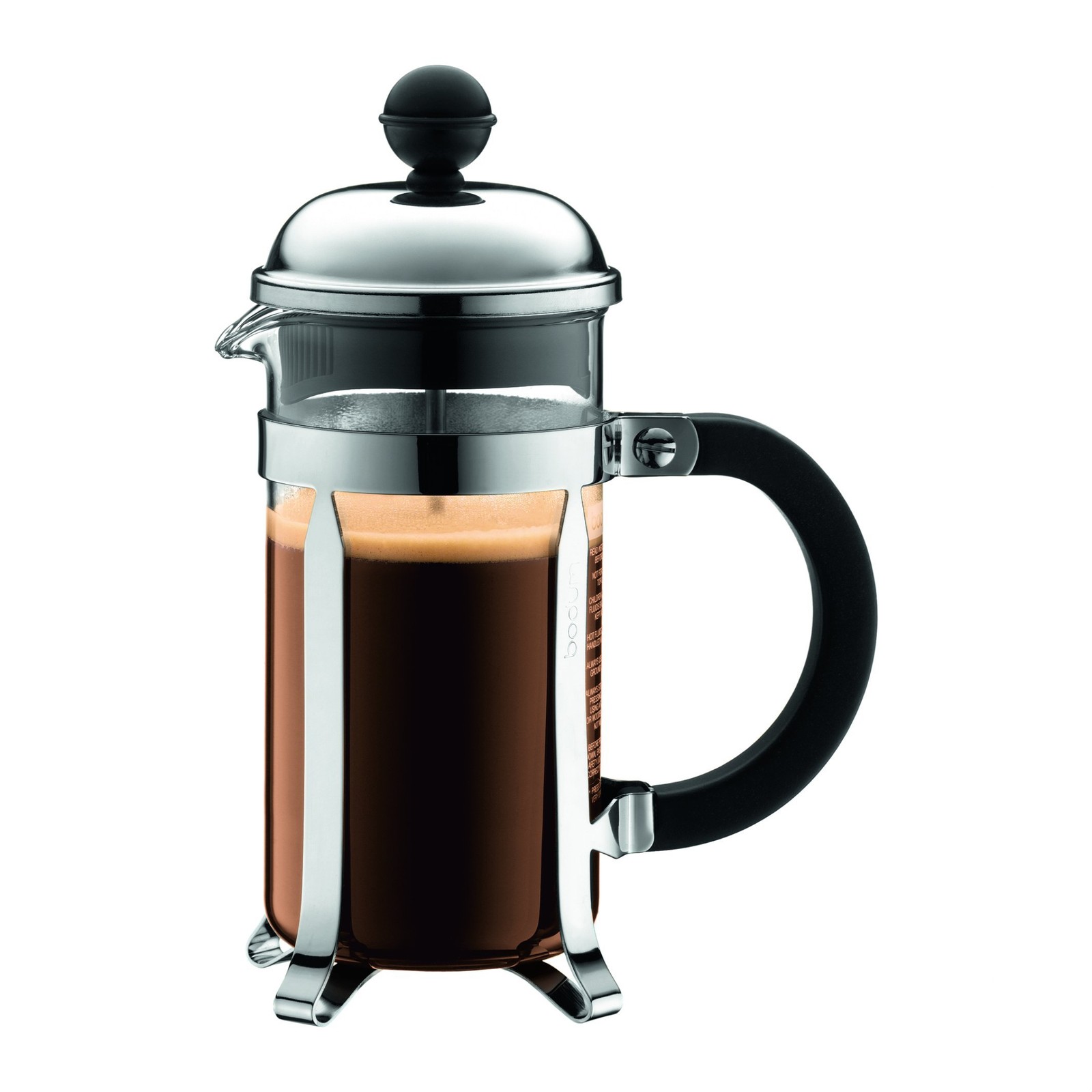 Bodum 12oz Chambord French Press Coffee Maker, High-Heat 12 oz, Chrome 