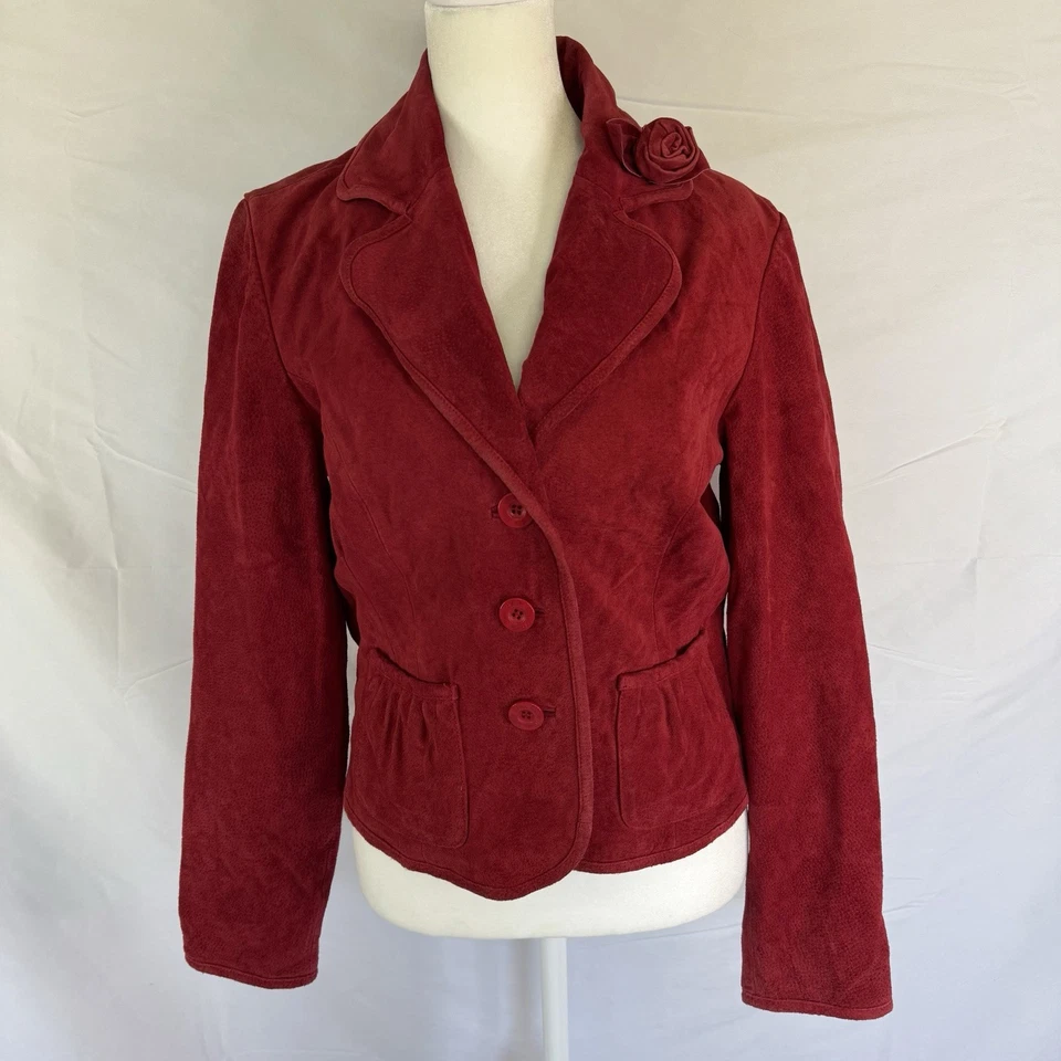 Chaqueta Blazer Vintage Gamuza Años 90 Y2K Cuero Indie Boho Caprichosa Casa Romántica S Foto 3 de 4