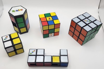 Lot Of Rubix Cubes 2x2x3 3x3x3 Hexagon Tube 2x4x1 & Puzzle